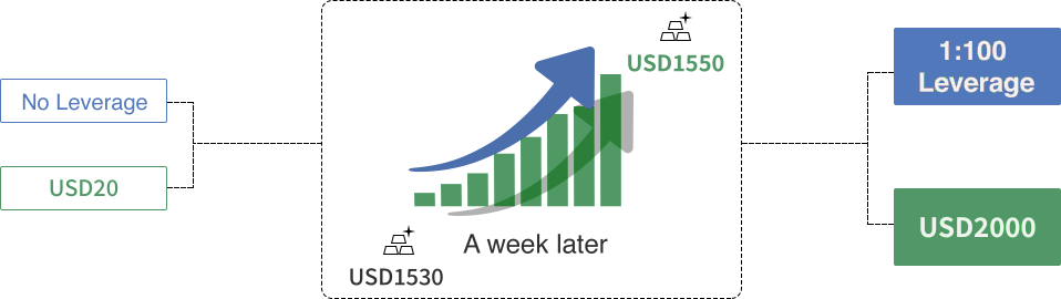 A picture demonstrating how will leverage affect your profit or loss during trading